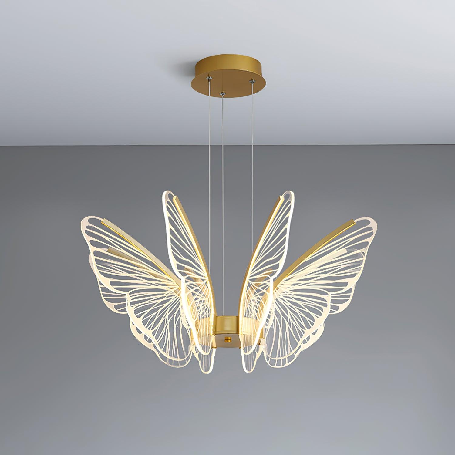 Zorvi Chandelier Butterfly Wing Crystal-Neutral Decor