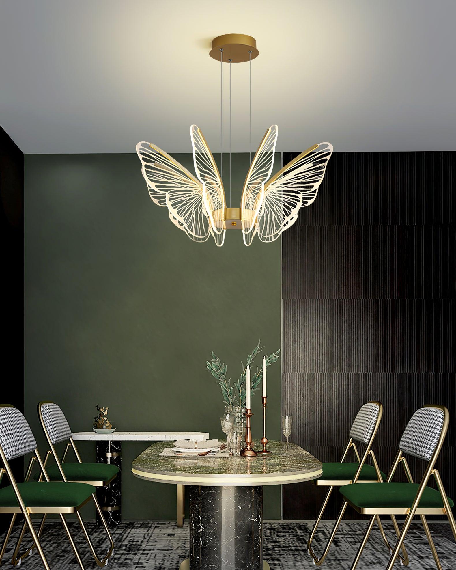 Zorvi Chandelier Butterfly Wing Crystal-Neutral Decor