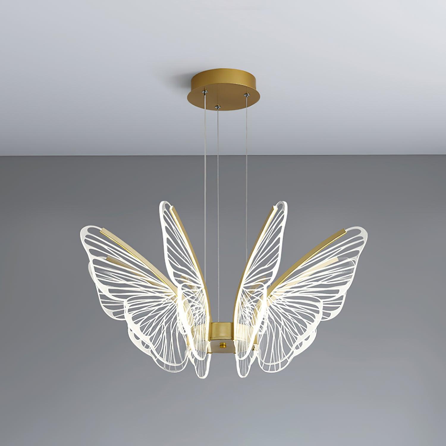Zorvi Chandelier Butterfly Wing Crystal-Neutral Decor