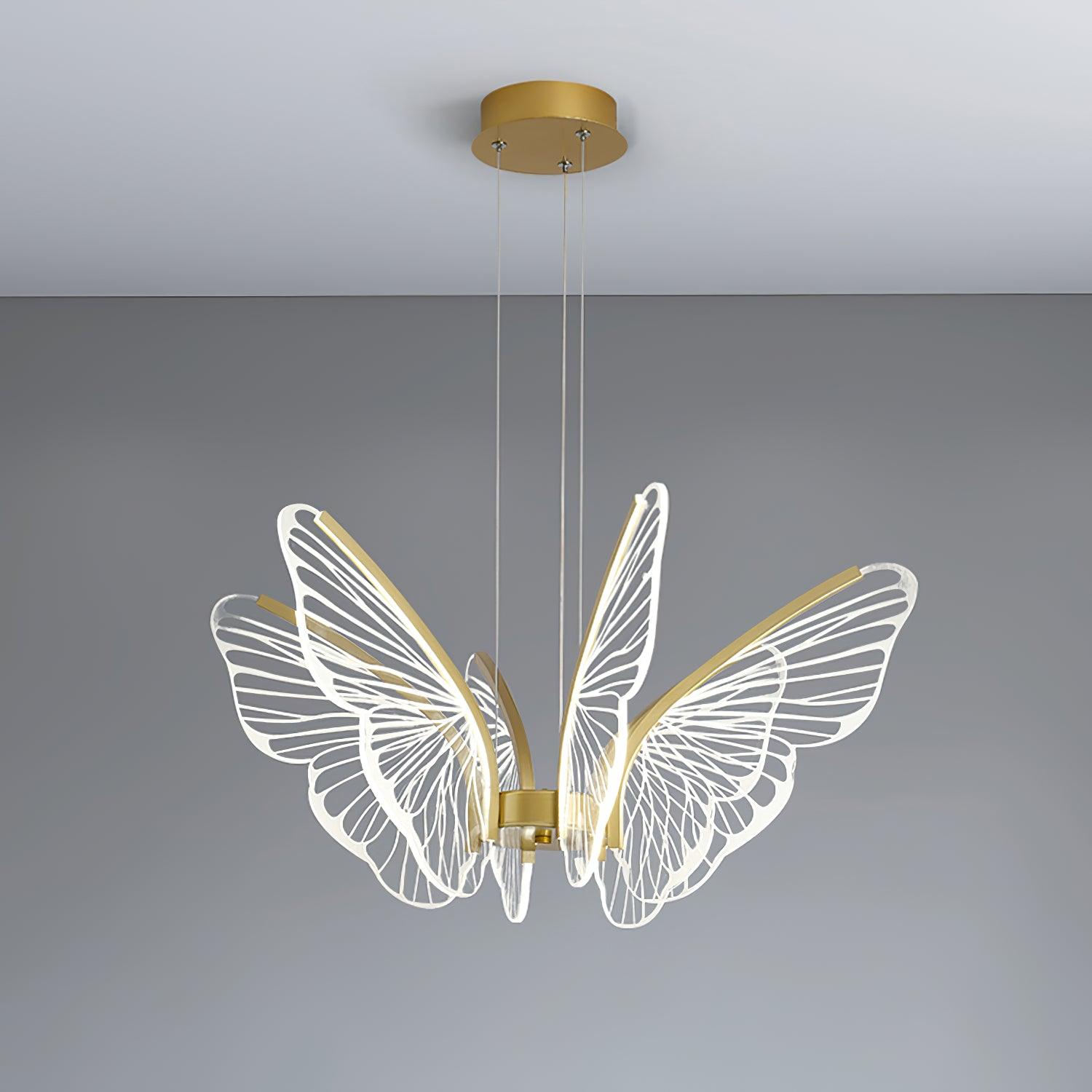 Zorvi Chandelier Butterfly Wing Crystal-Neutral Decor