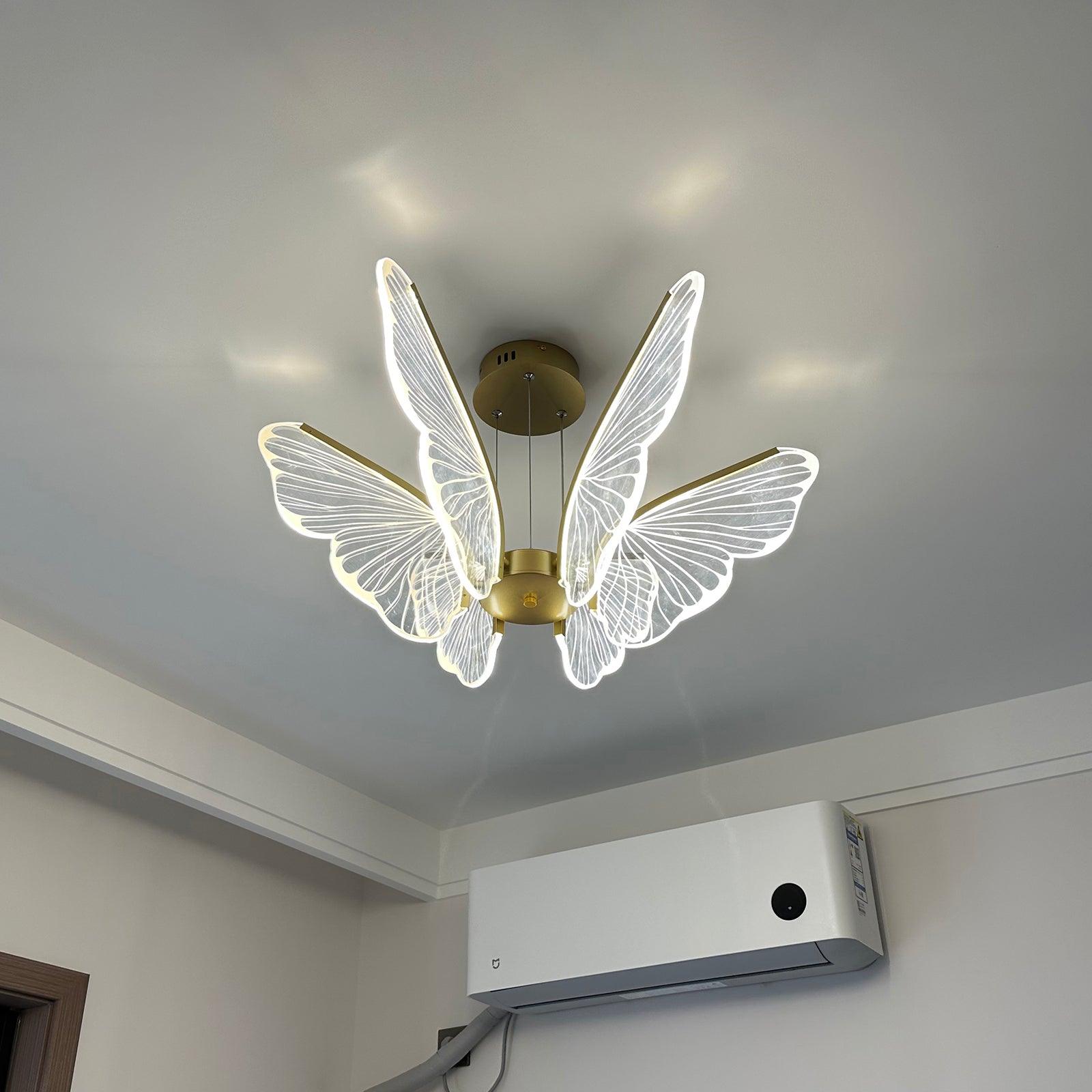 Zorvi Chandelier Butterfly Wing Crystal-Neutral Decor