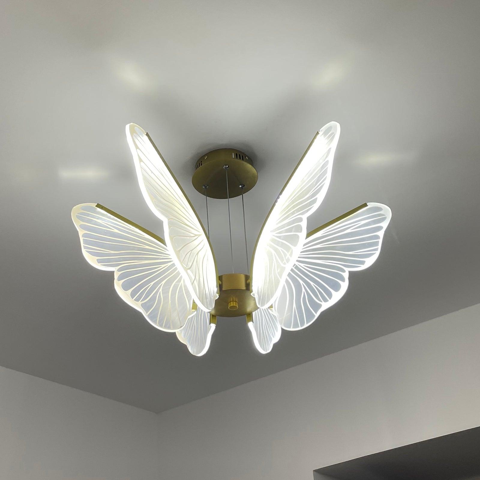 Zorvi Chandelier Butterfly Wing Crystal-Neutral Decor