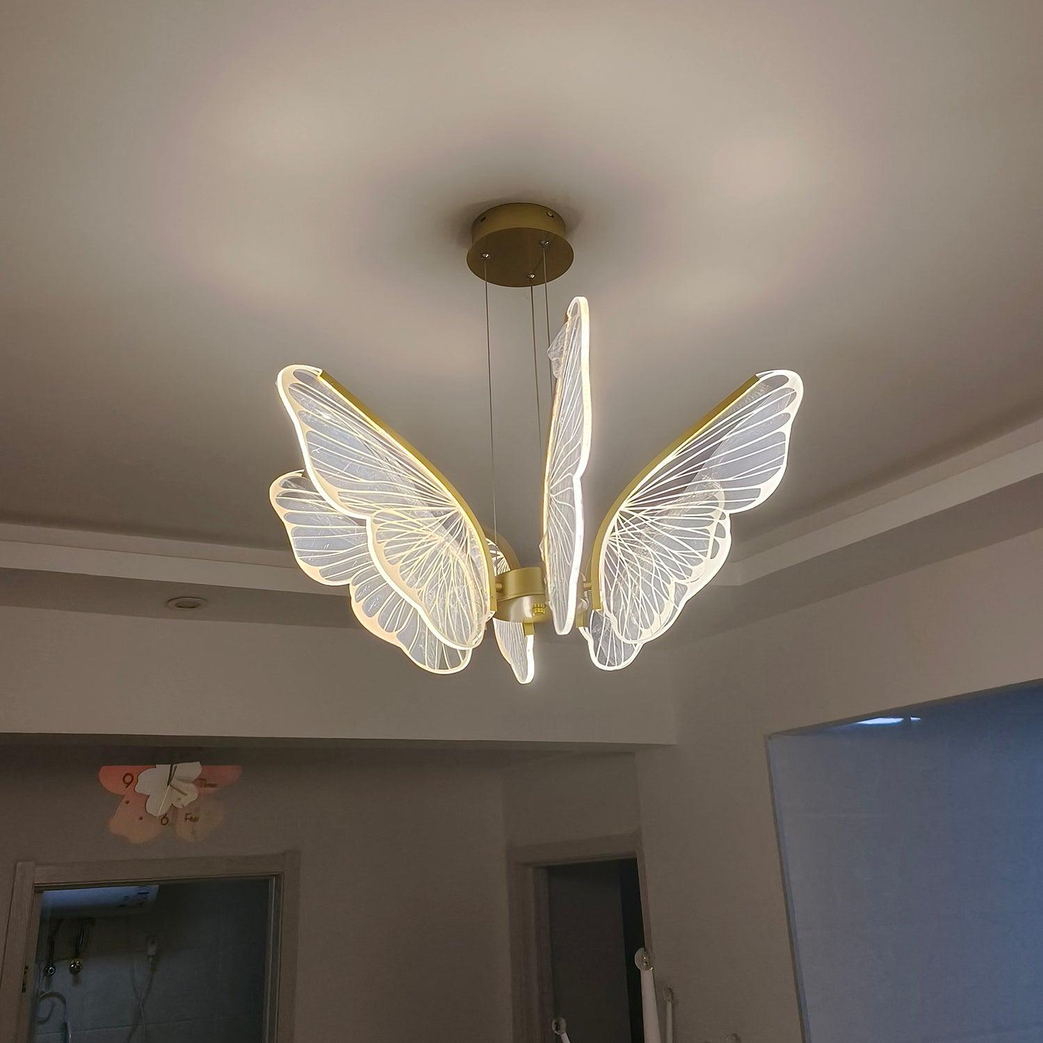 Zorvi Chandelier Butterfly Wing Crystal-Neutral Decor