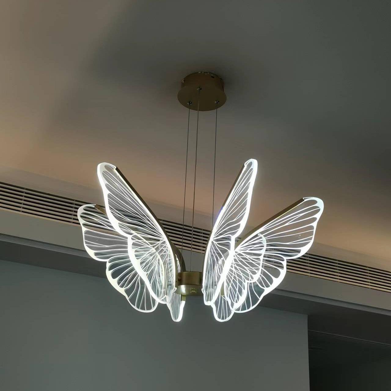 Zorvi Chandelier Butterfly Wing Crystal-Neutral Decor