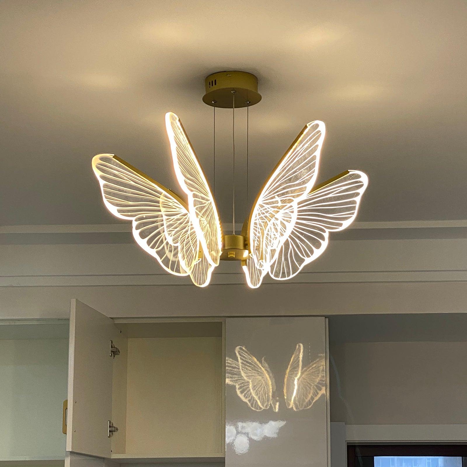 Zorvi Chandelier Butterfly Wing Crystal-Neutral Decor