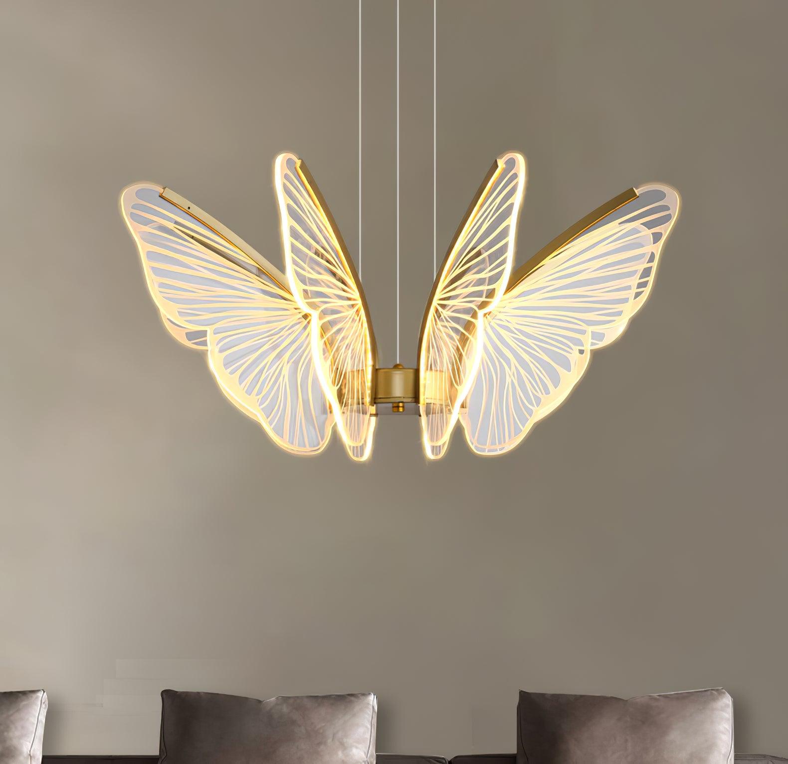Zorvi Chandelier Butterfly Wing Crystal-Neutral Decor