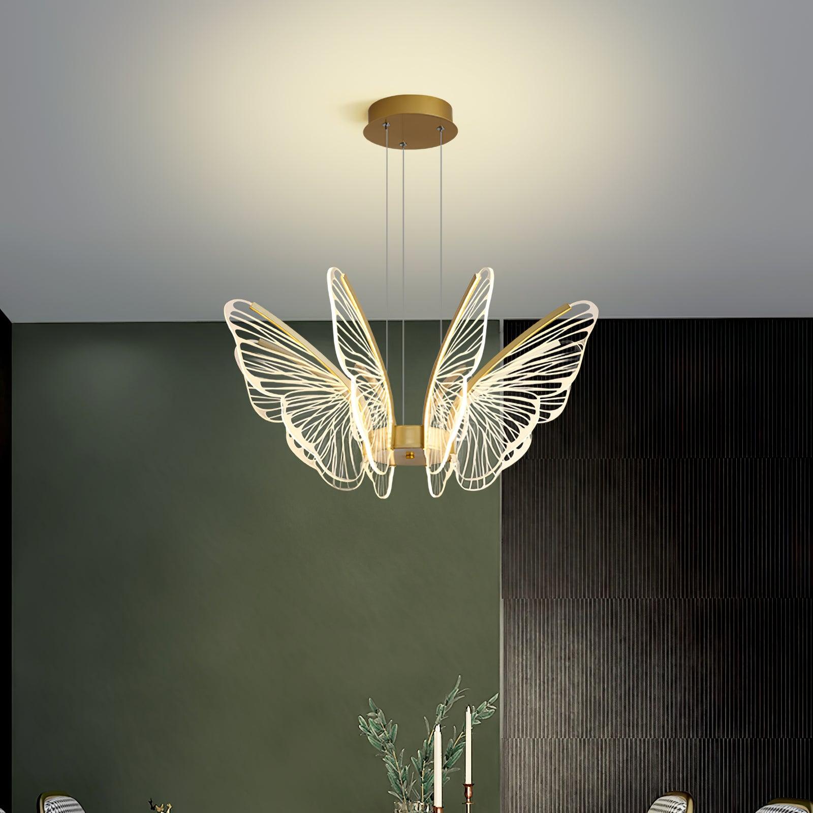 Zorvi Chandelier Butterfly Wing Crystal-Neutral Decor
