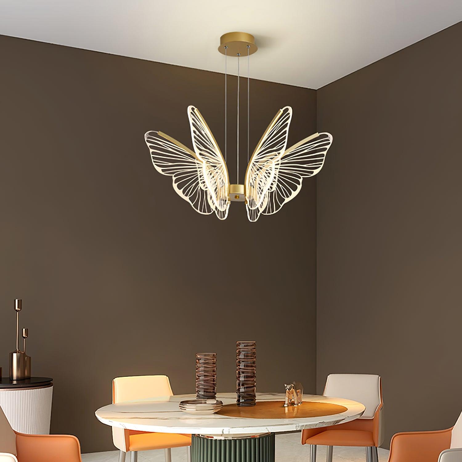 Zorvi Chandelier Butterfly Wing Crystal-Neutral Decor