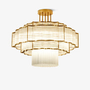 Lustra Chandelier Gold Black Glass-Neutral Decor
