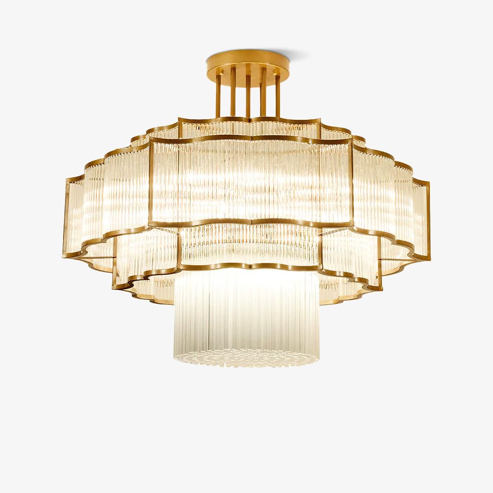 Lustra Chandelier Gold Black Glass-Neutral Decor