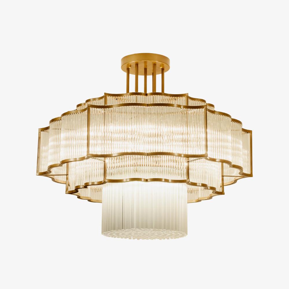 Lustra Chandelier Gold Black Glass-Neutral Decor