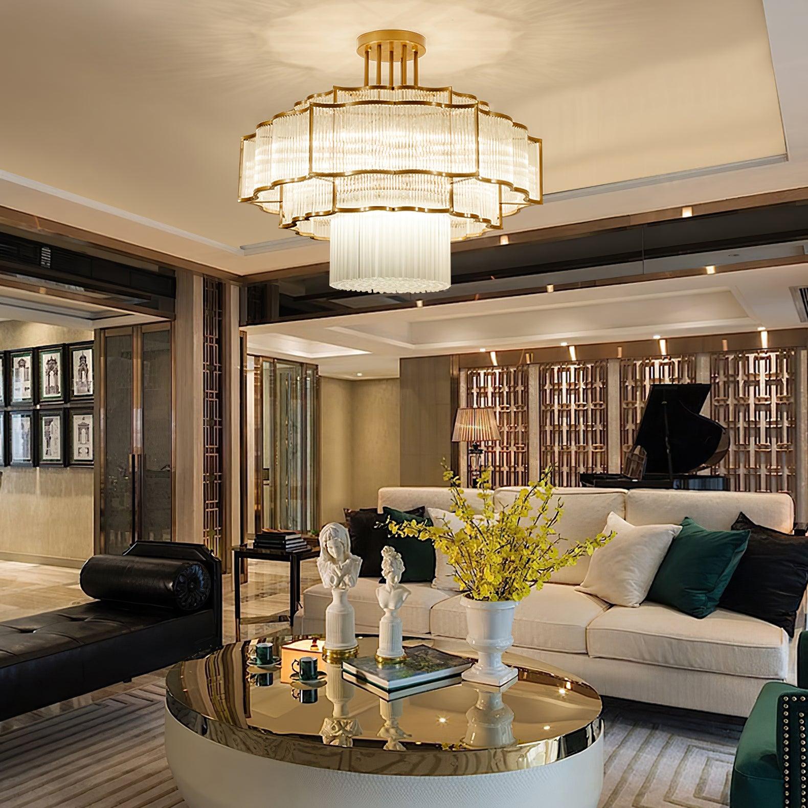 Lustra Chandelier Gold Black Glass-Neutral Decor