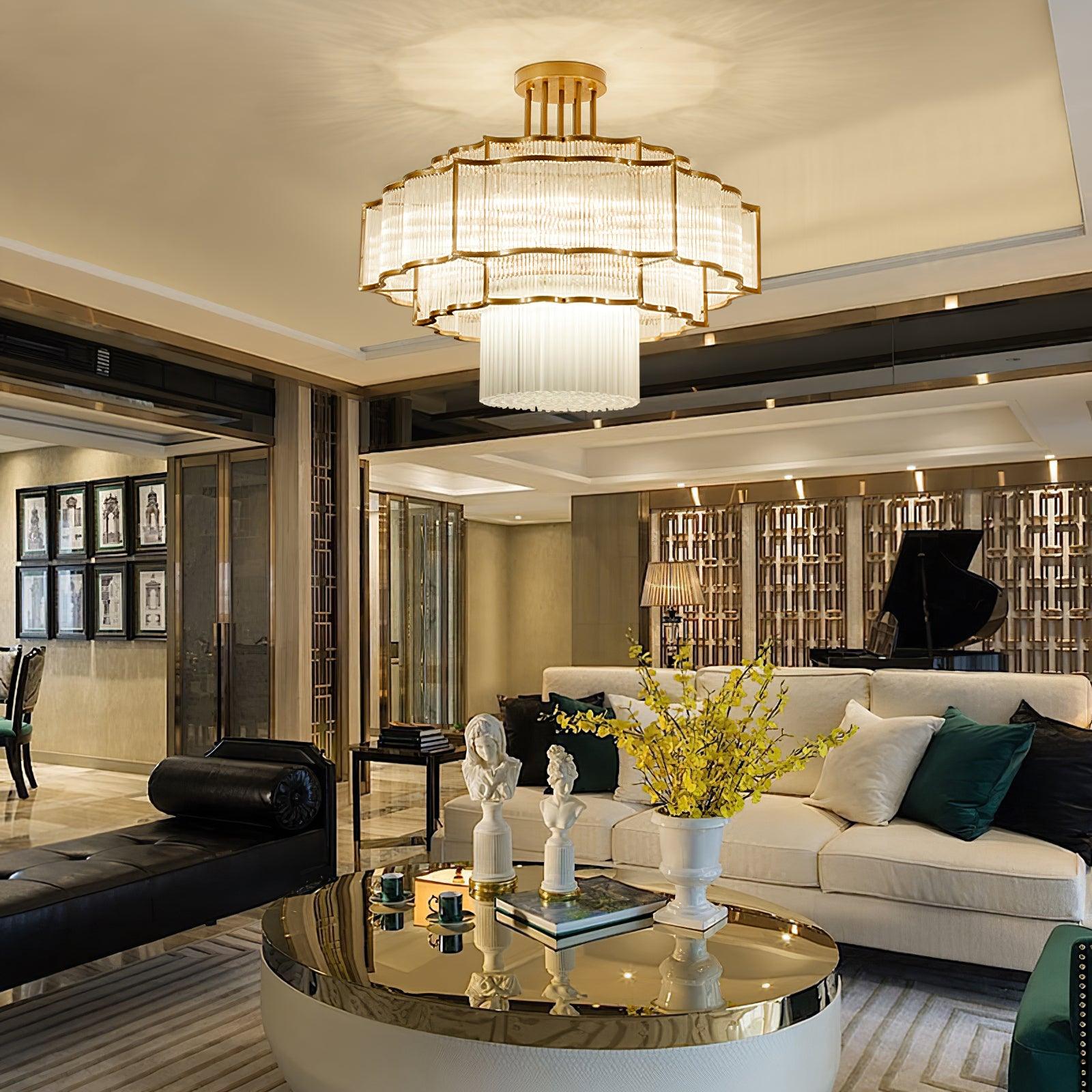 Lustra Chandelier Gold Black Glass-Neutral Decor