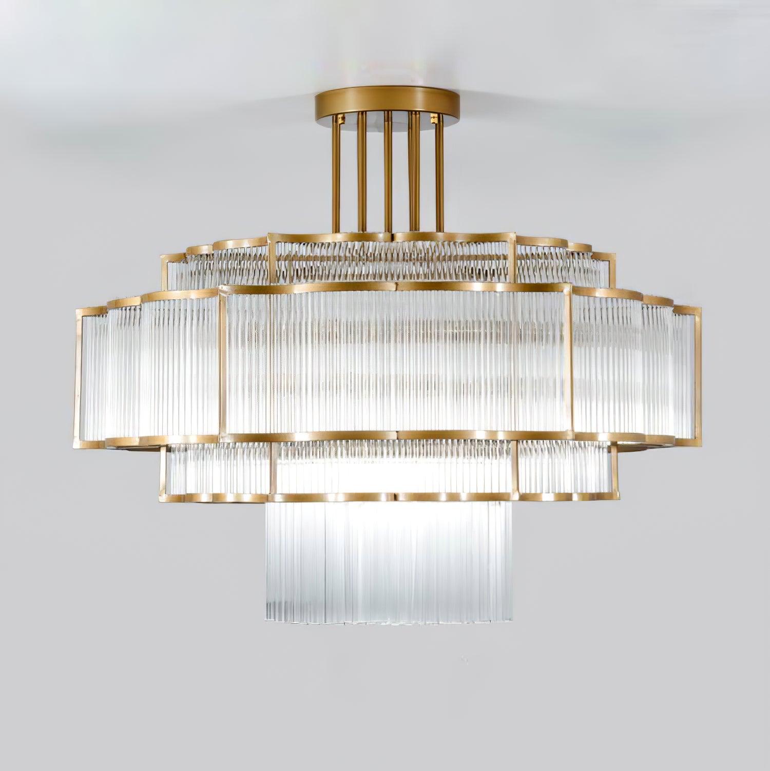 Lustra Chandelier Gold Black Glass-Neutral Decor