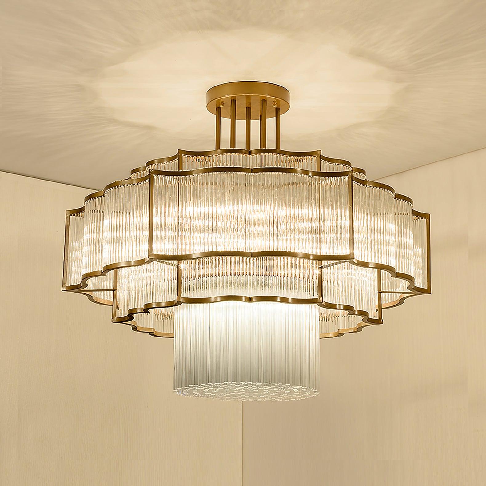 Lustra Chandelier Gold Black Glass-Neutral Decor