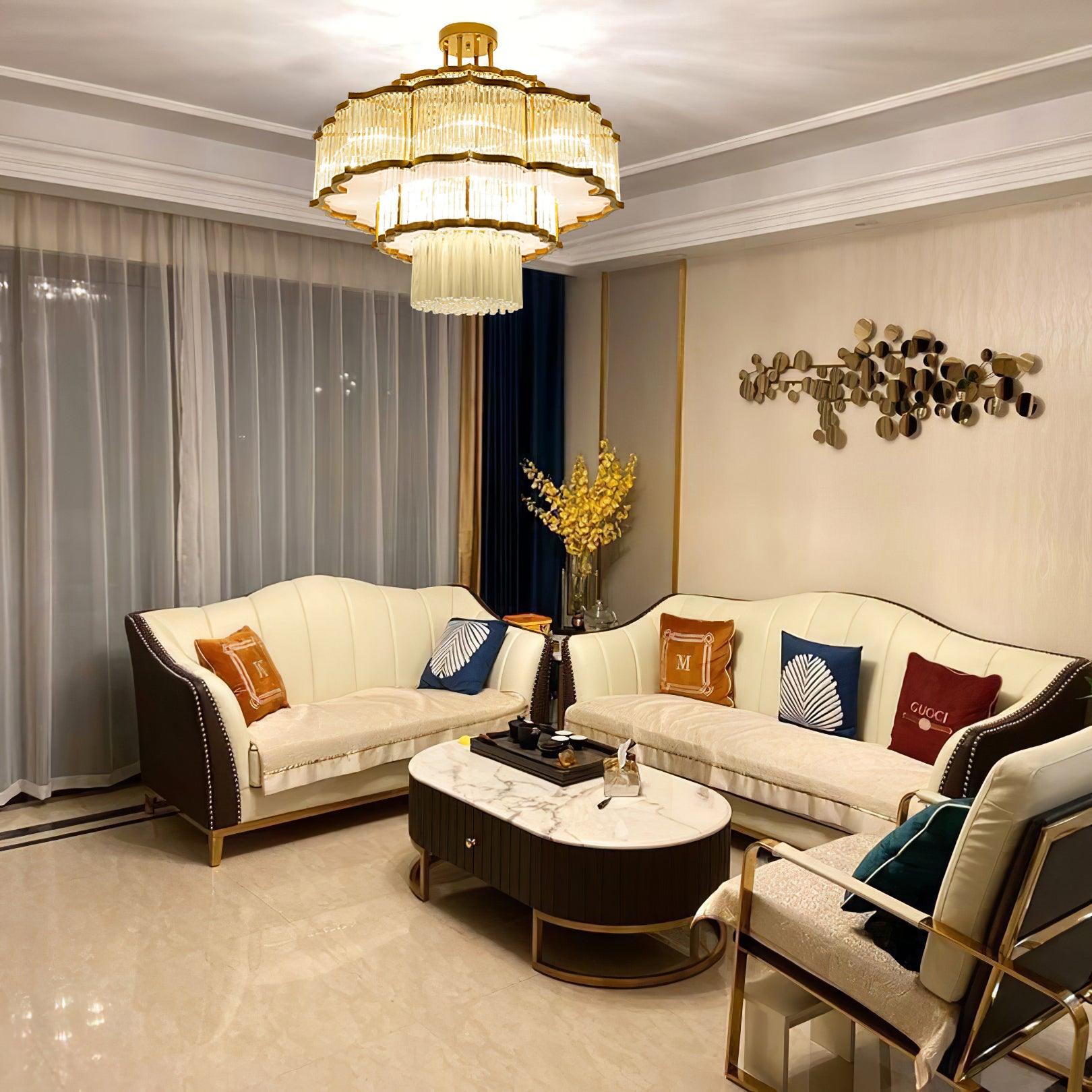 Lustra Chandelier Gold Black Glass-Neutral Decor