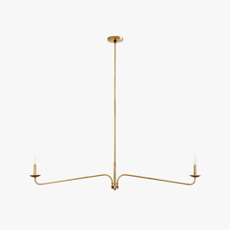 Full view of the Philomena Chandelier in brass.