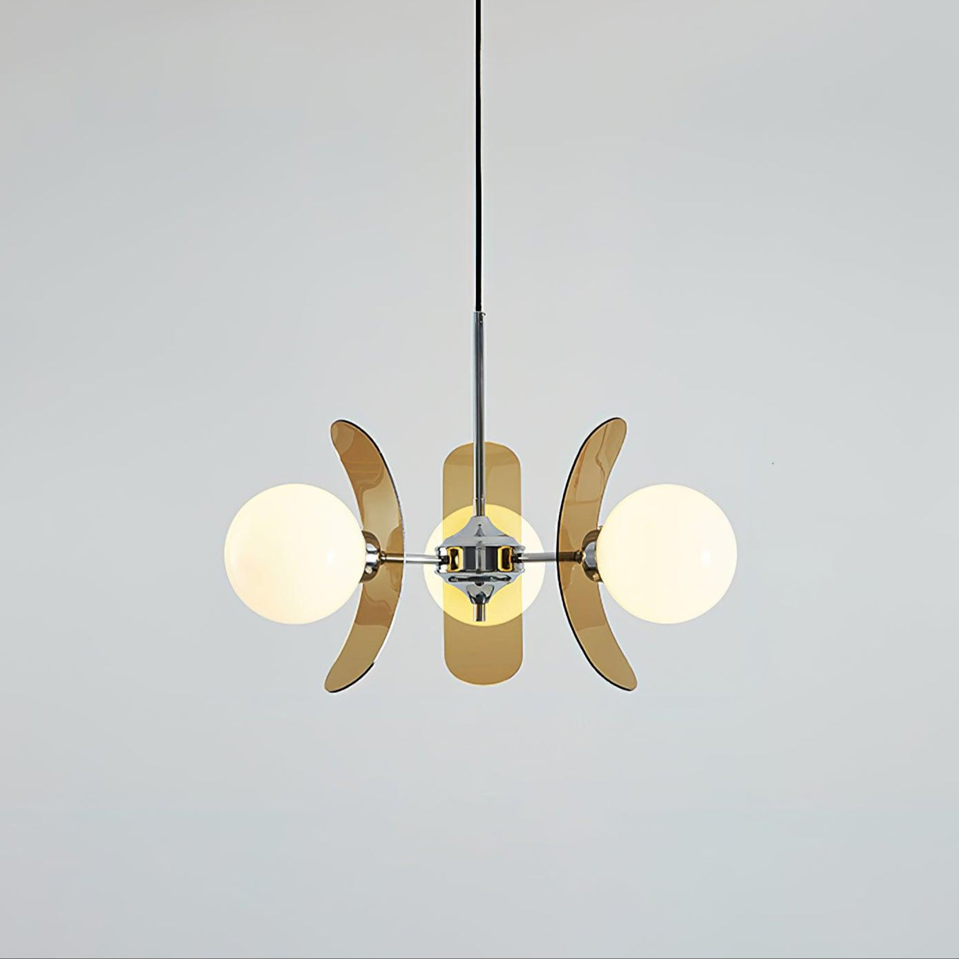 Quay Chandelier Phosphorescent Glass Lampshade-Neutral Decor