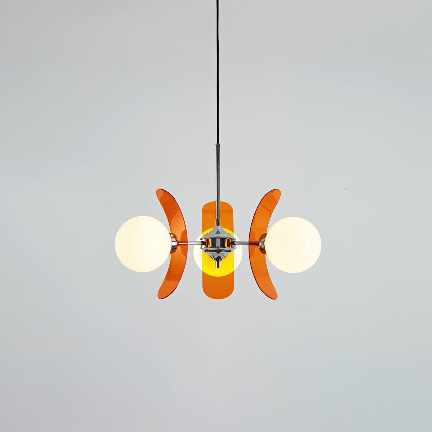 Quay Chandelier Phosphorescent Glass Lampshade-Neutral Decor