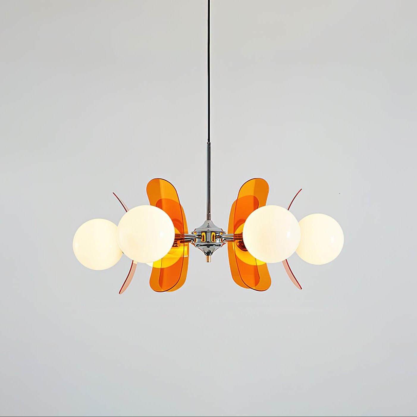 Quay Chandelier Phosphorescent Glass Lampshade-Neutral Decor