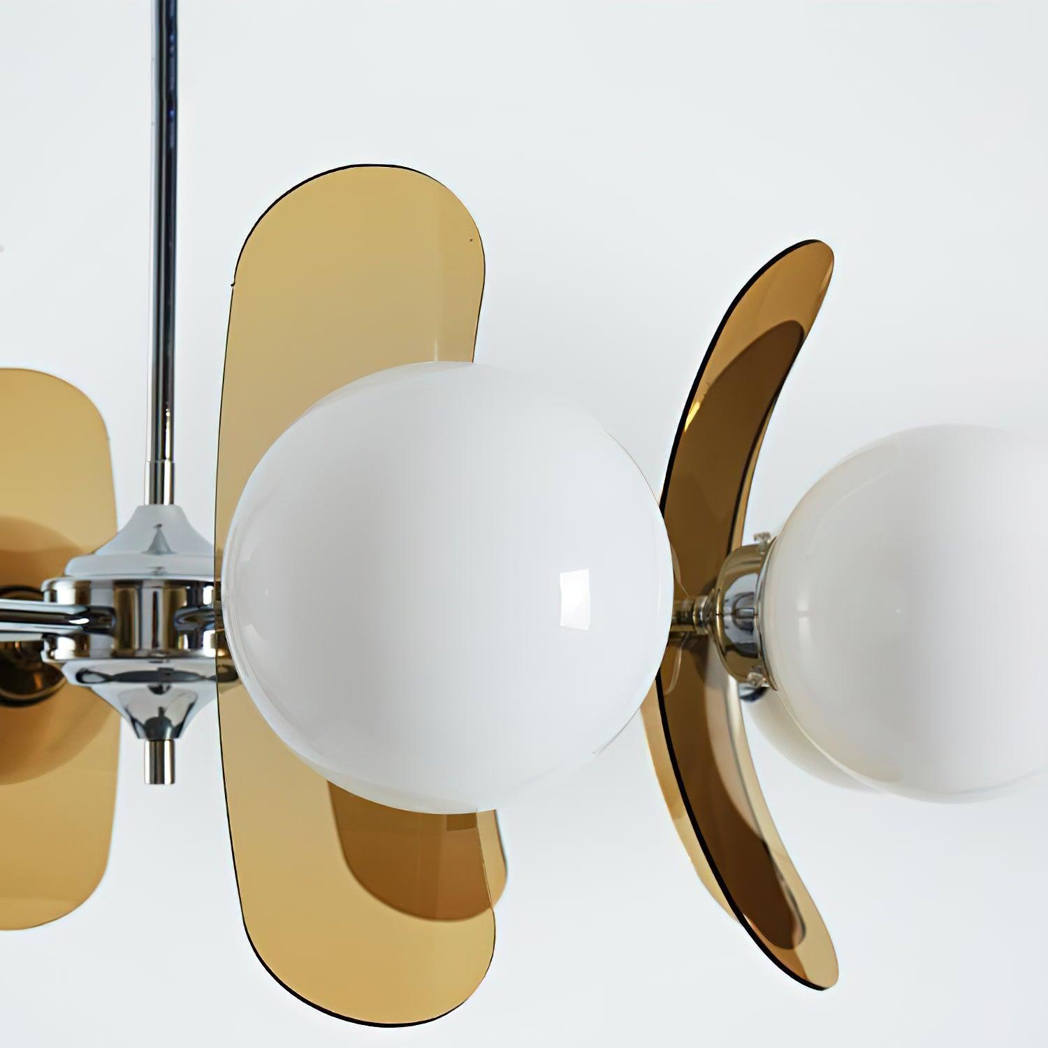 Quay Chandelier Phosphorescent Glass Lampshade-Neutral Decor
