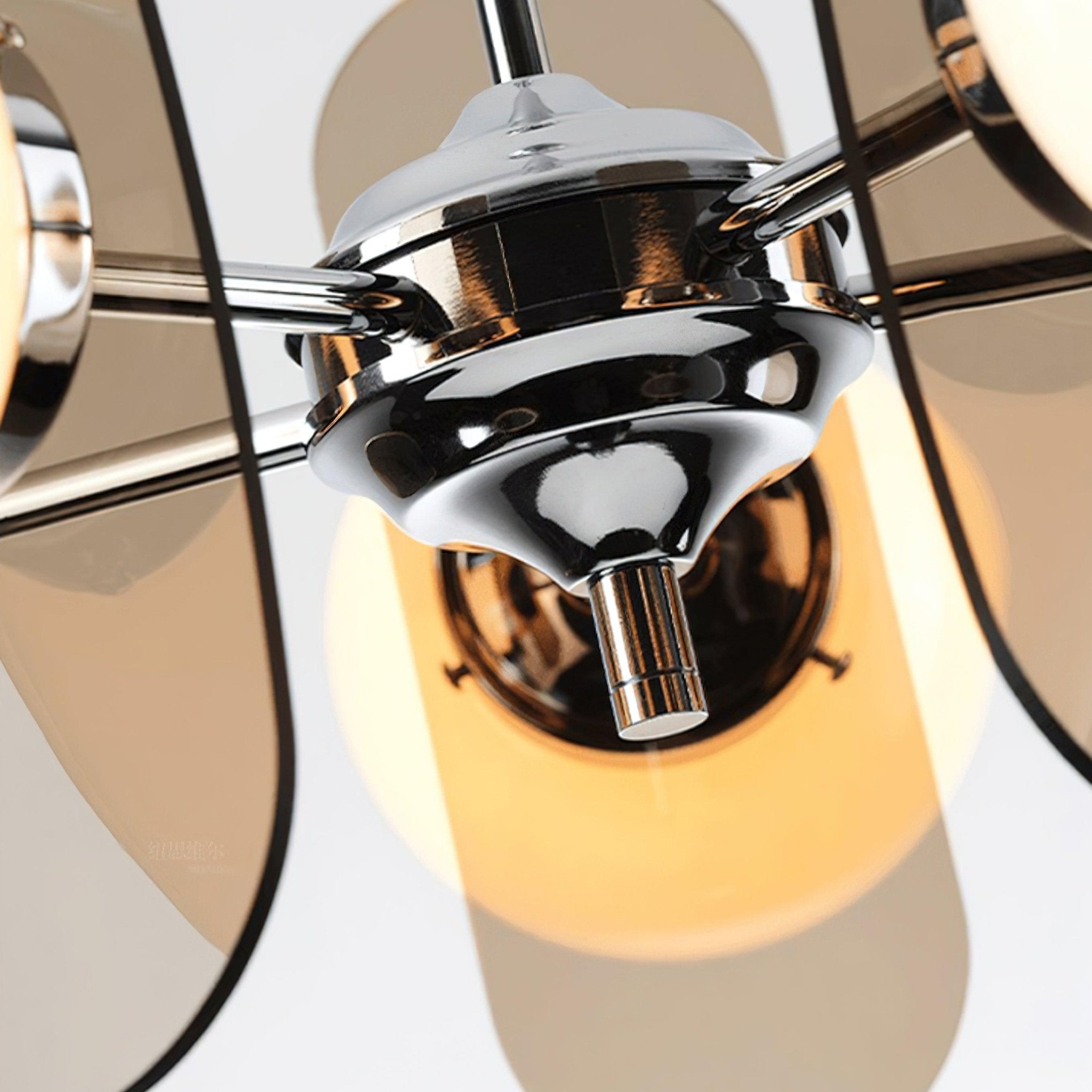 Quay Chandelier Phosphorescent Glass Lampshade-Neutral Decor