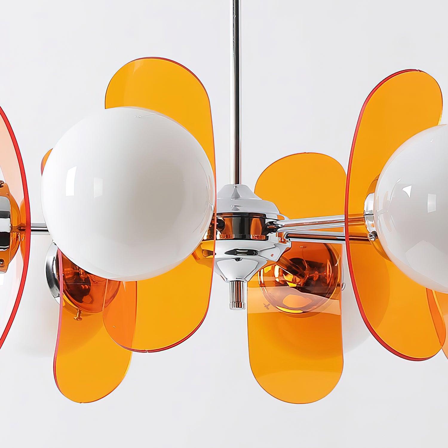 Quay Chandelier Phosphorescent Glass Lampshade-Neutral Decor