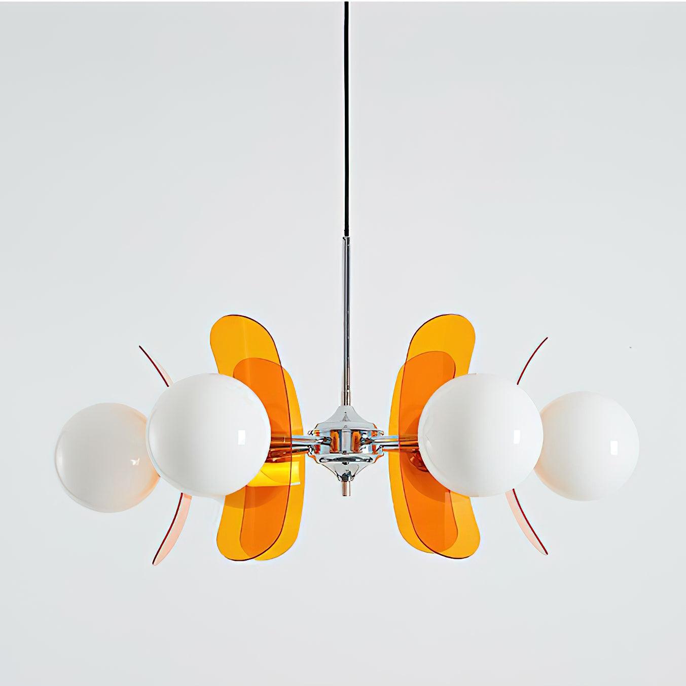 Quay Chandelier Phosphorescent Glass Lampshade-Neutral Decor