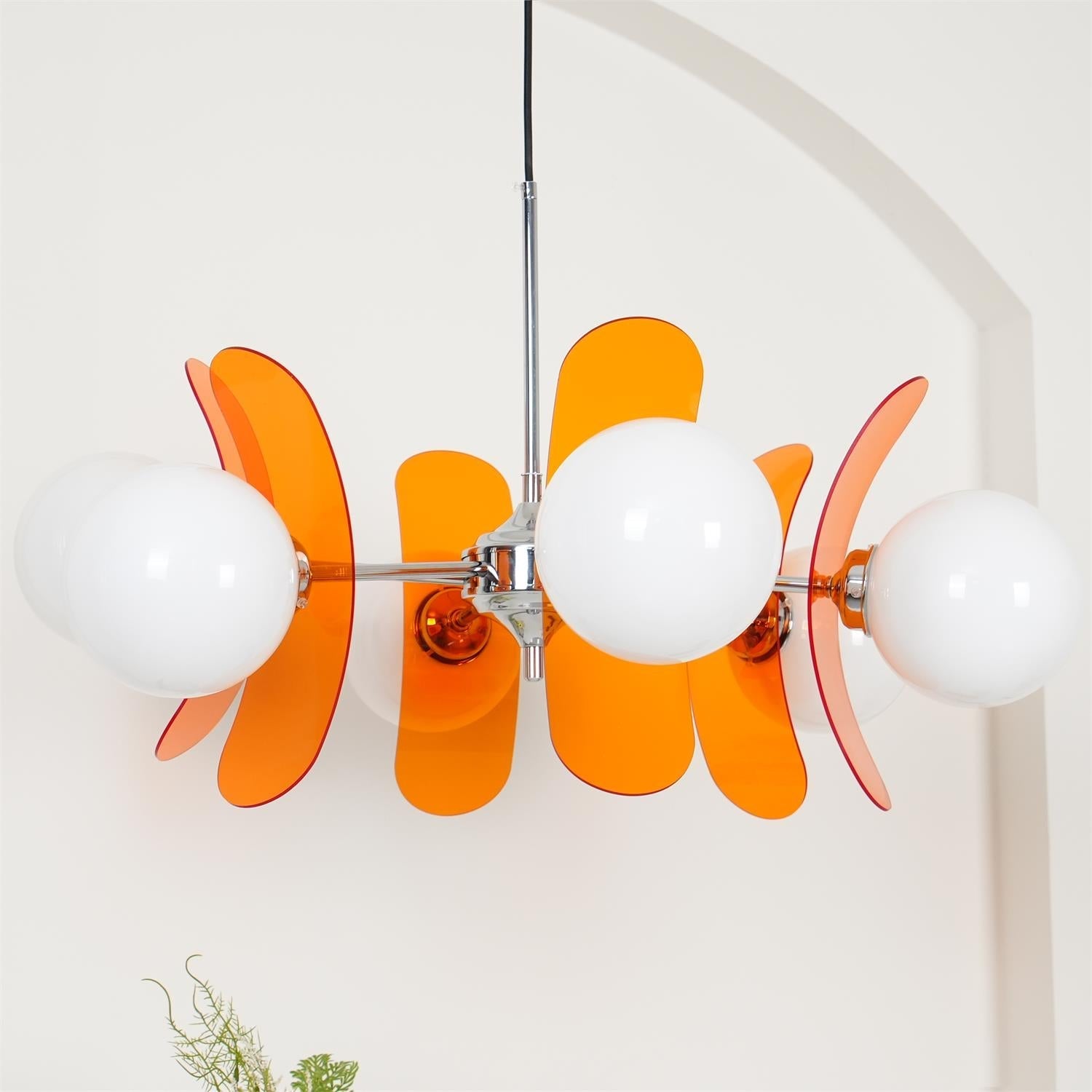 Quay Chandelier Phosphorescent Glass Lampshade-Neutral Decor