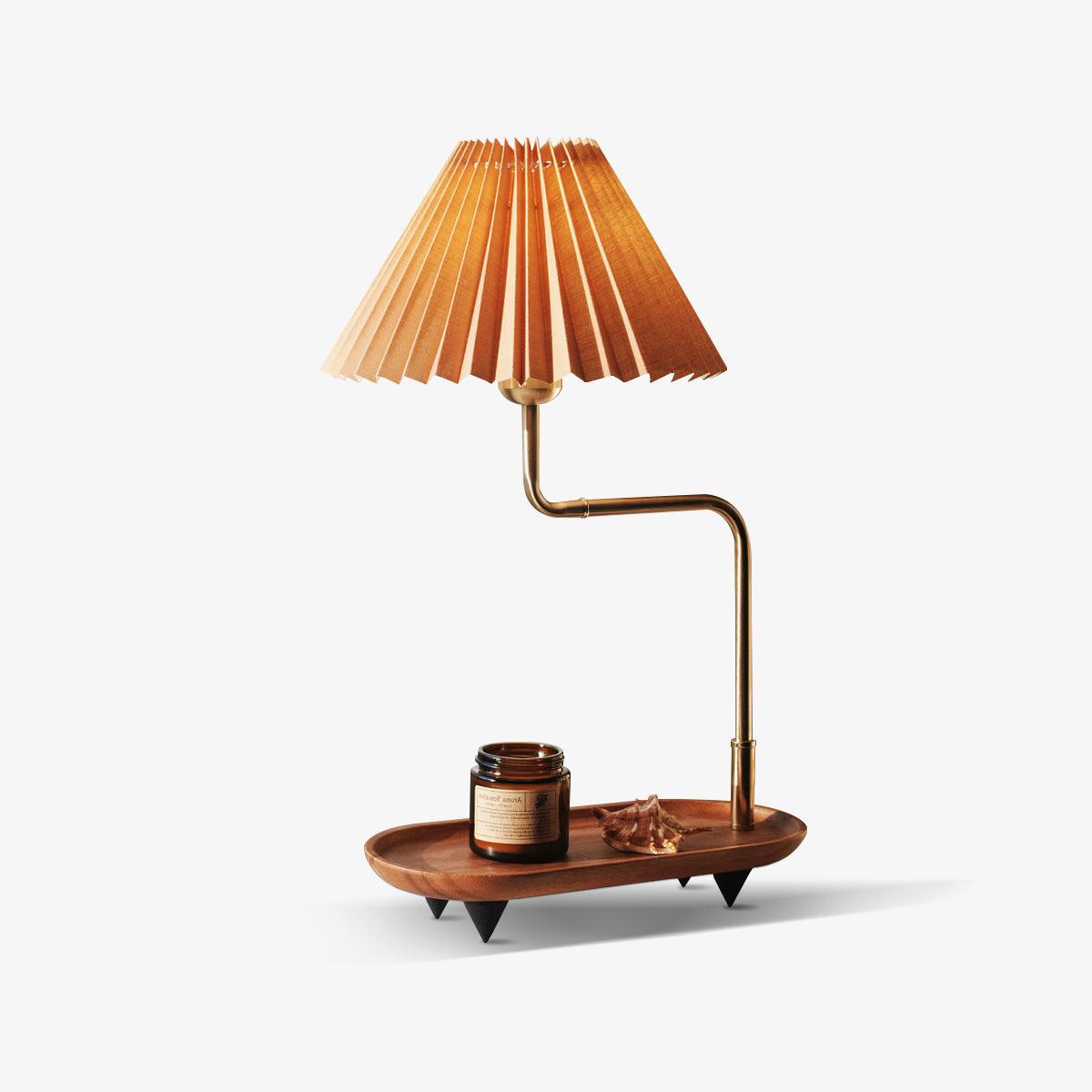 Teldes Wooden Fabric Vintage Table Lamp-Neutral Decor