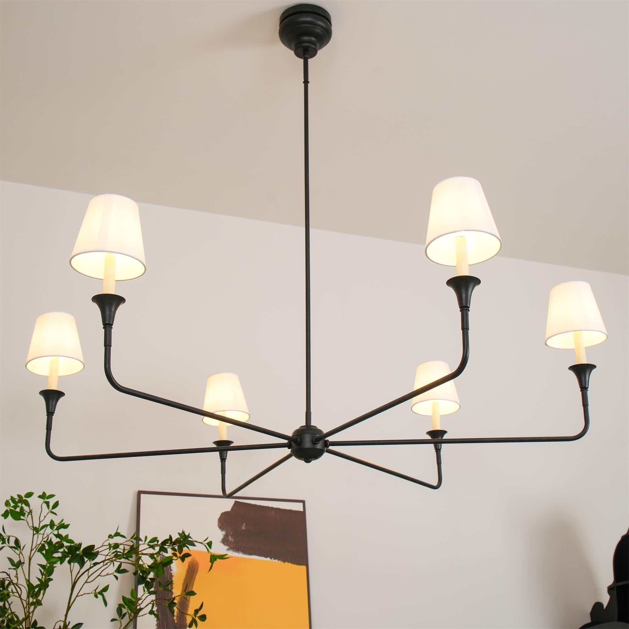 Keveny Pendant Lamp Black Candle Tapered-Neutral Decor