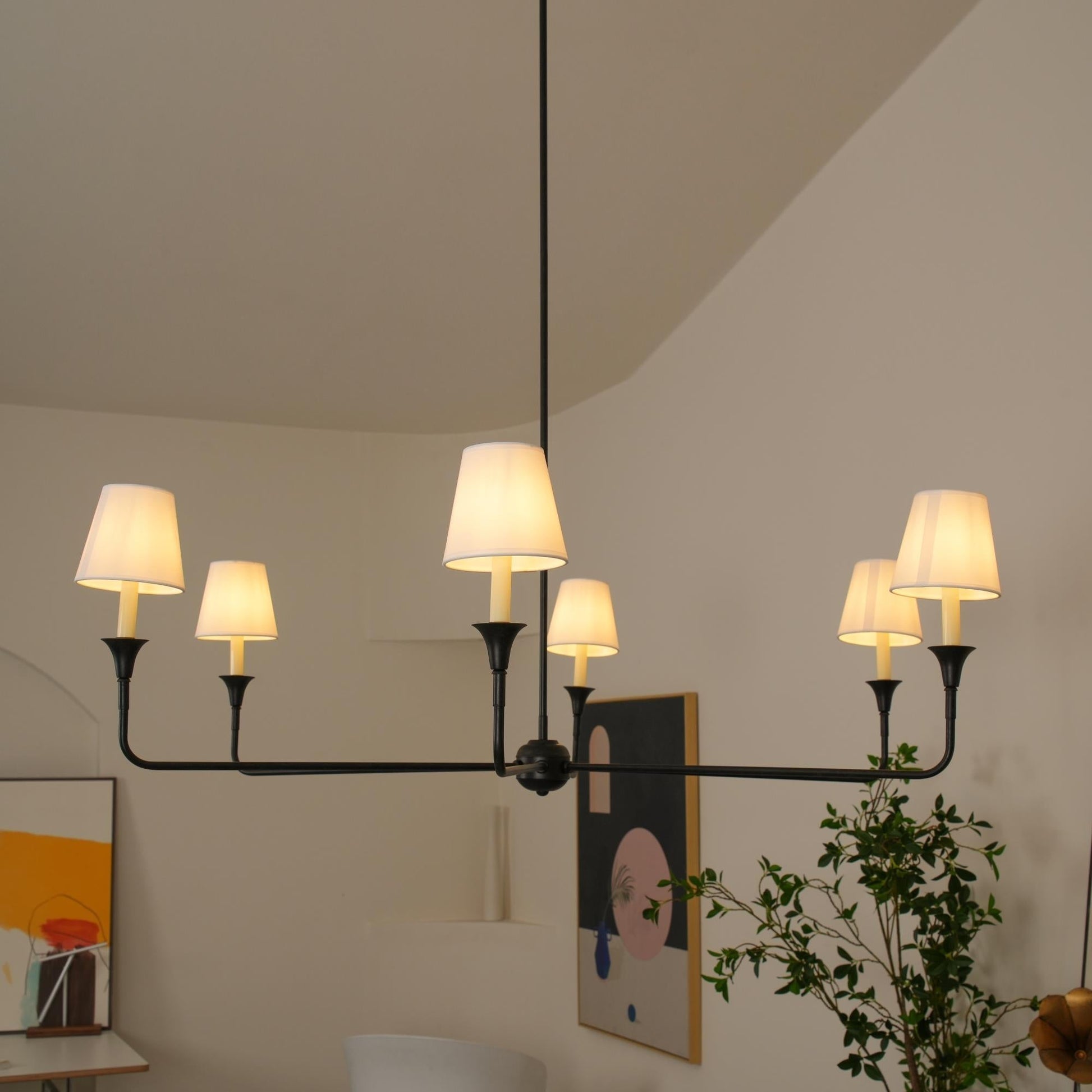 Keveny Pendant Lamp Black Candle Tapered-Neutral Decor