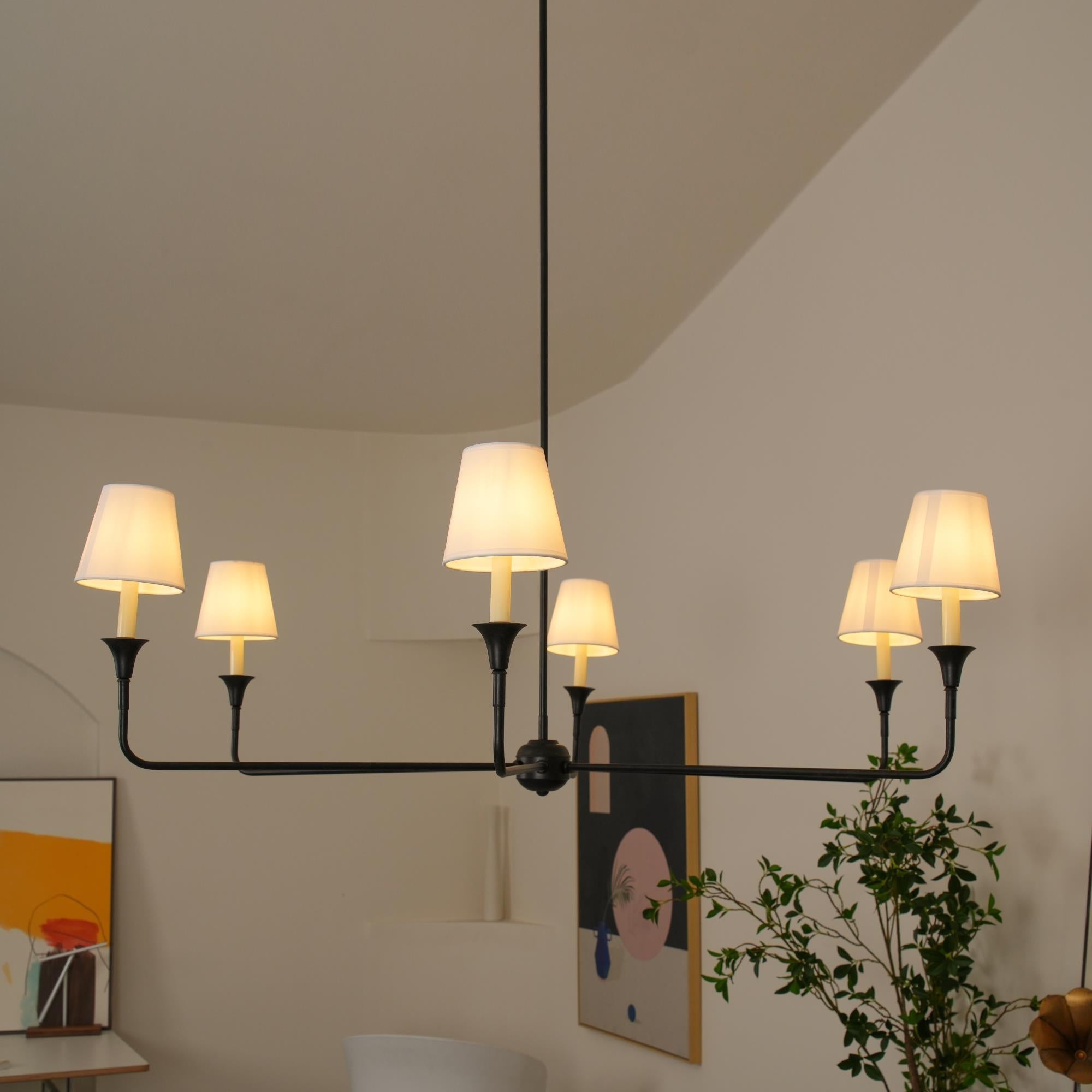 Keveny Pendant Lamp Black Candle Tapered-Neutral Decor