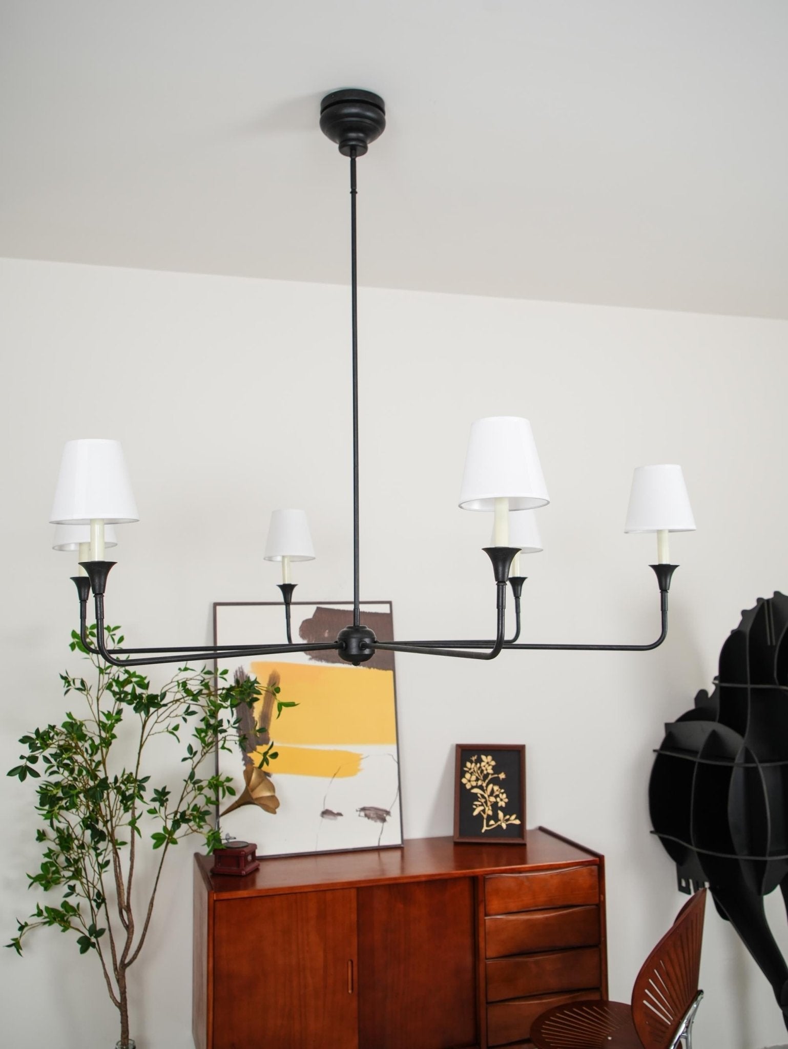 Keveny Pendant Lamp Black Candle Tapered-Neutral Decor