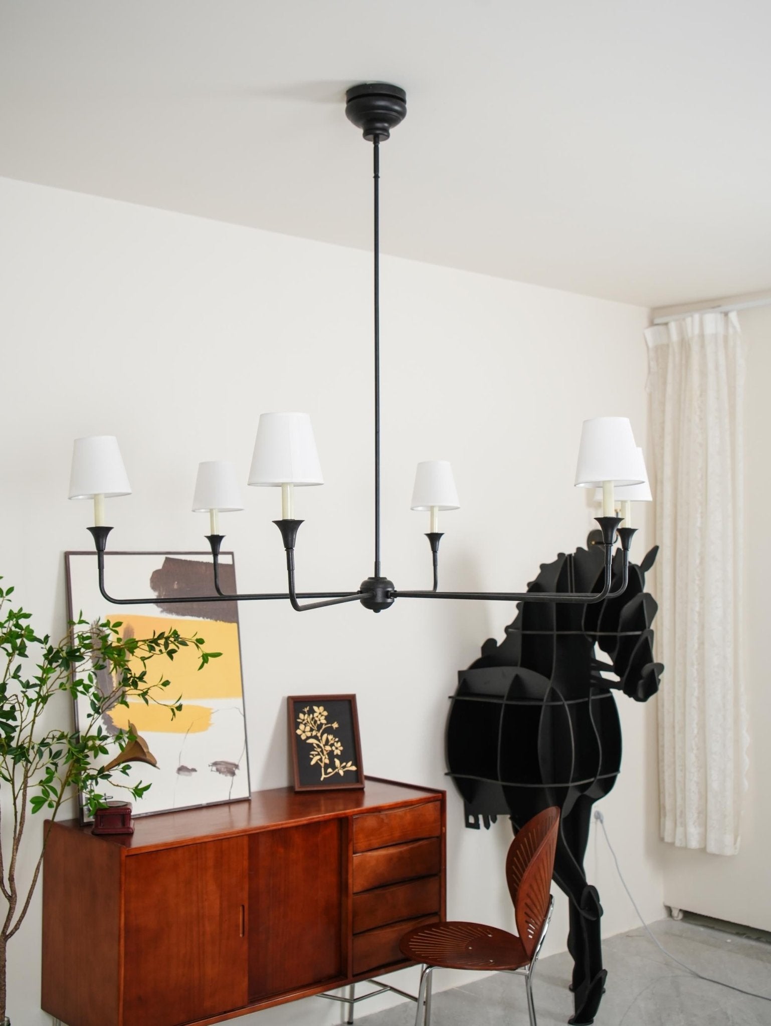 Keveny Pendant Lamp Black Candle Tapered-Neutral Decor