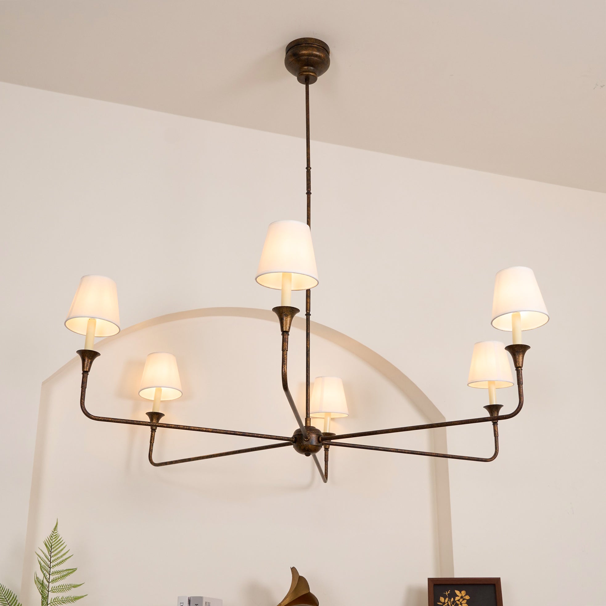 Keveny Pendant Lamp Black Candle Tapered-Neutral Decor