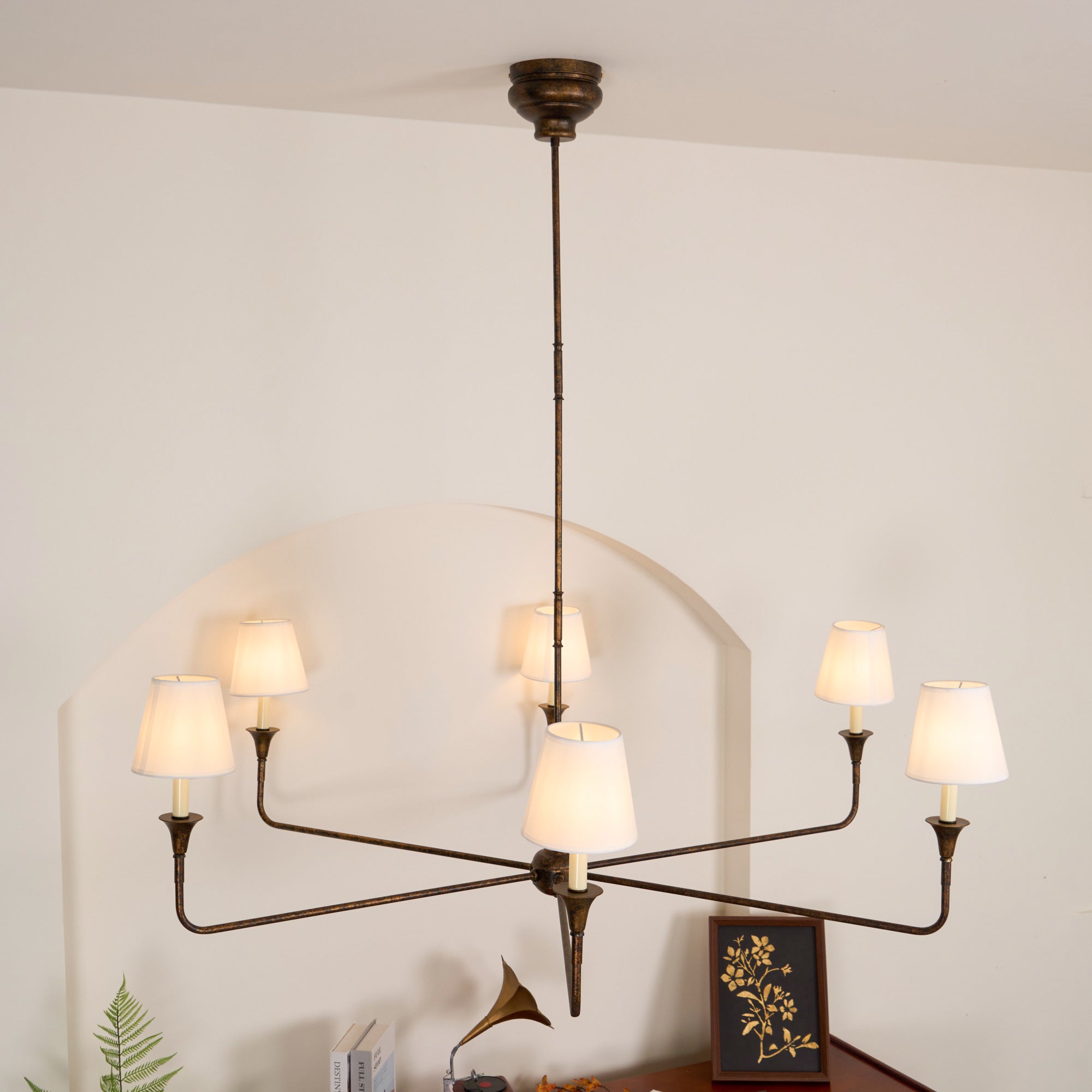 Keveny Pendant Lamp Black Candle Tapered-Neutral Decor