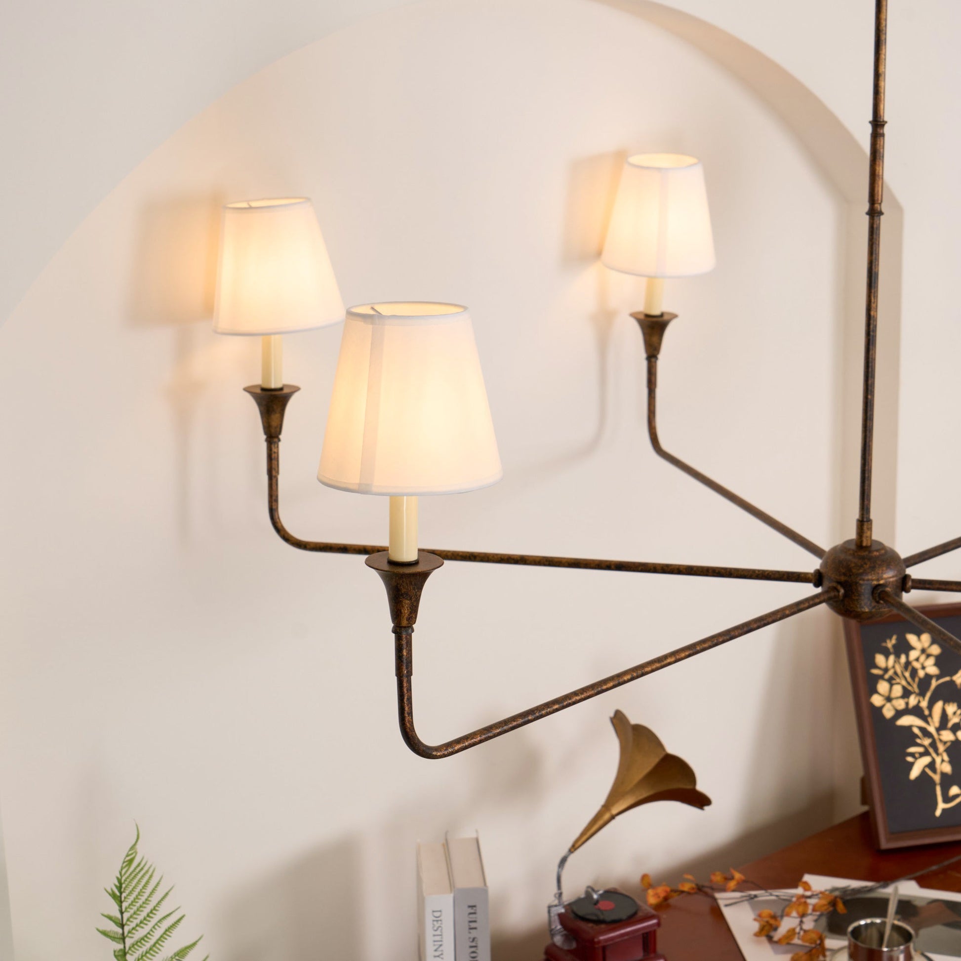Keveny Pendant Lamp Black Candle Tapered-Neutral Decor