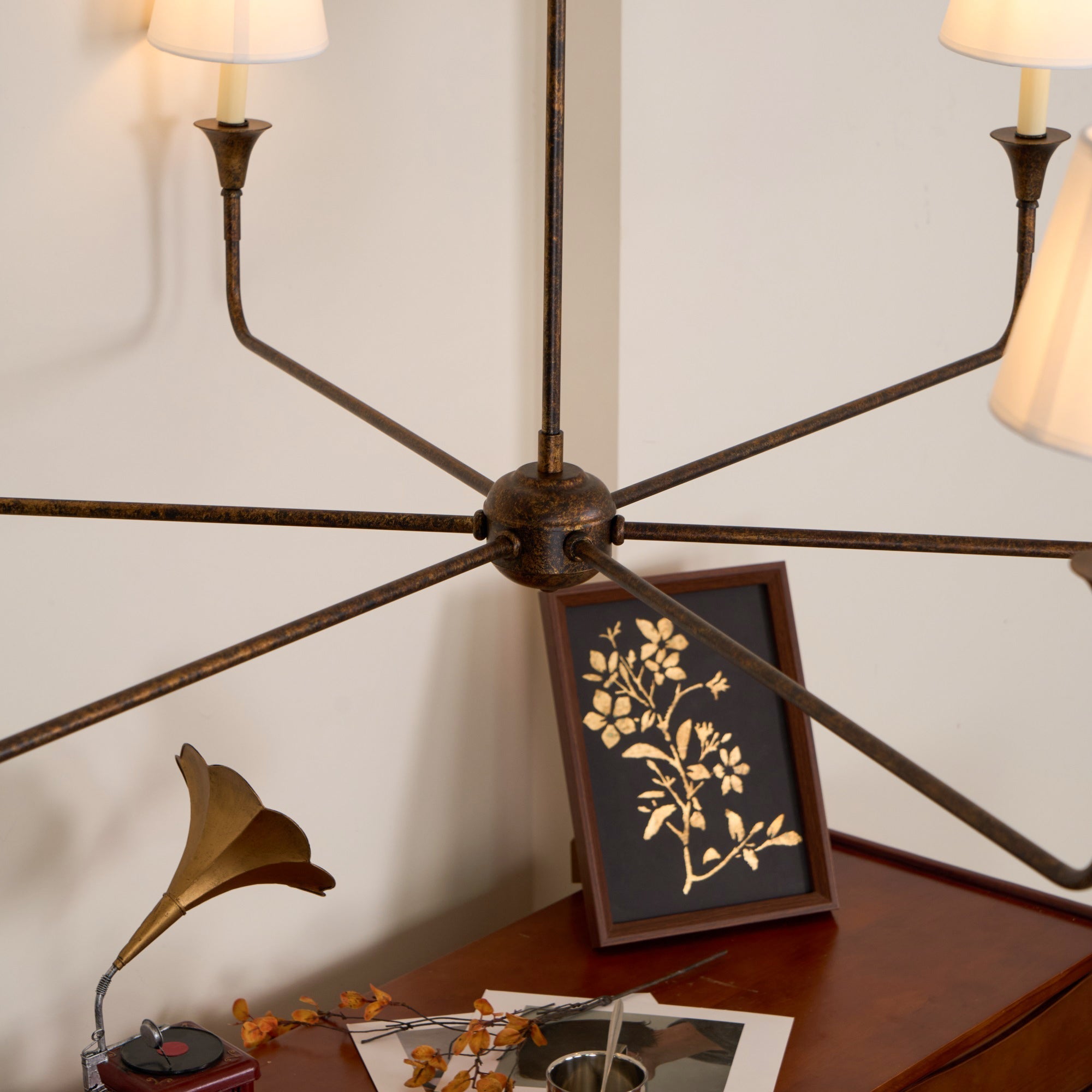 Keveny Pendant Lamp Black Candle Tapered-Neutral Decor