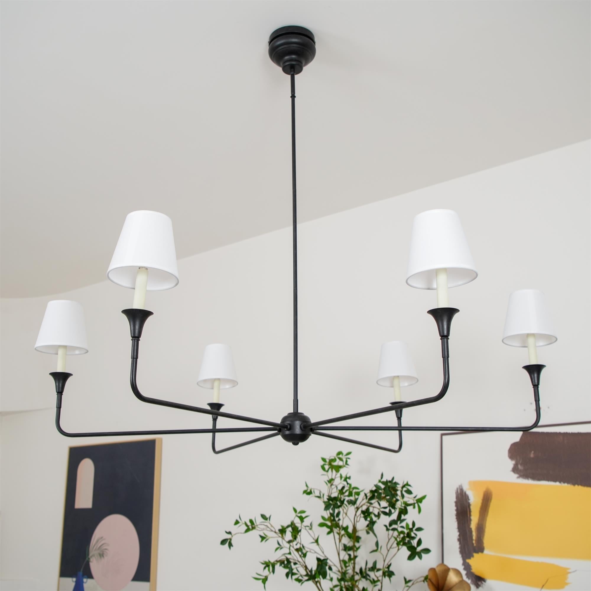 Keveny Pendant Lamp Black Candle Tapered-Neutral Decor
