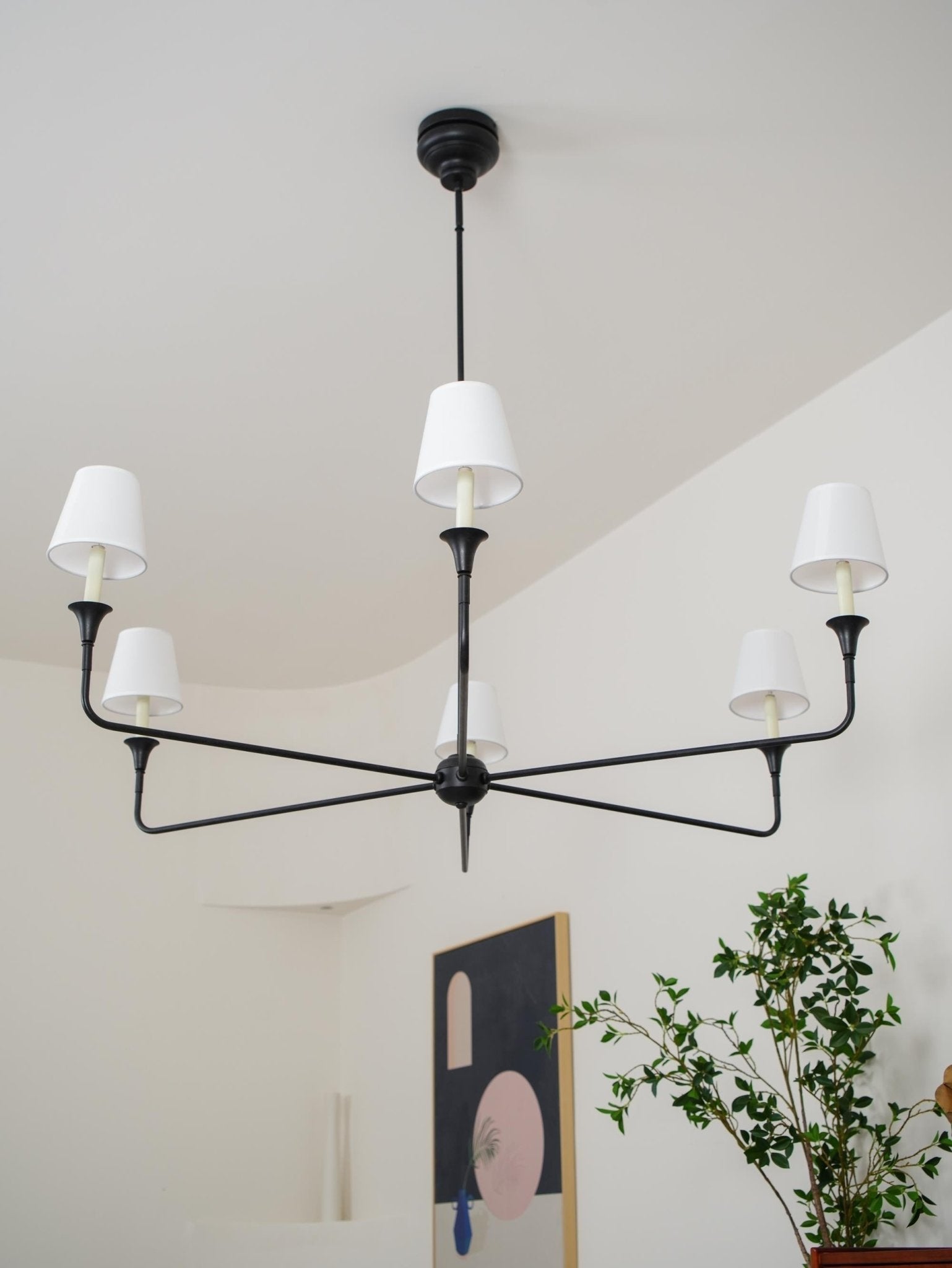 Keveny Pendant Lamp Black Candle Tapered-Neutral Decor