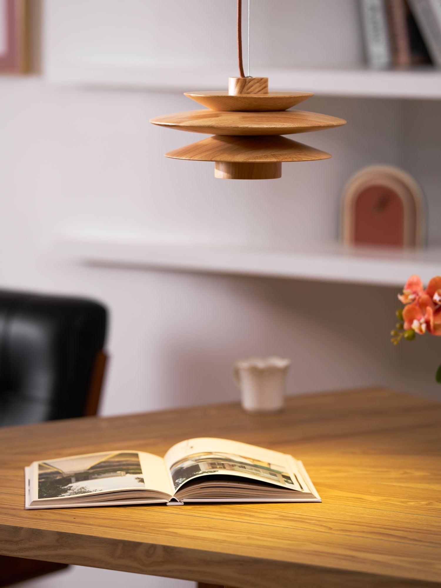 Elorda Wooden Retro Pendant Light-Neutral Decor