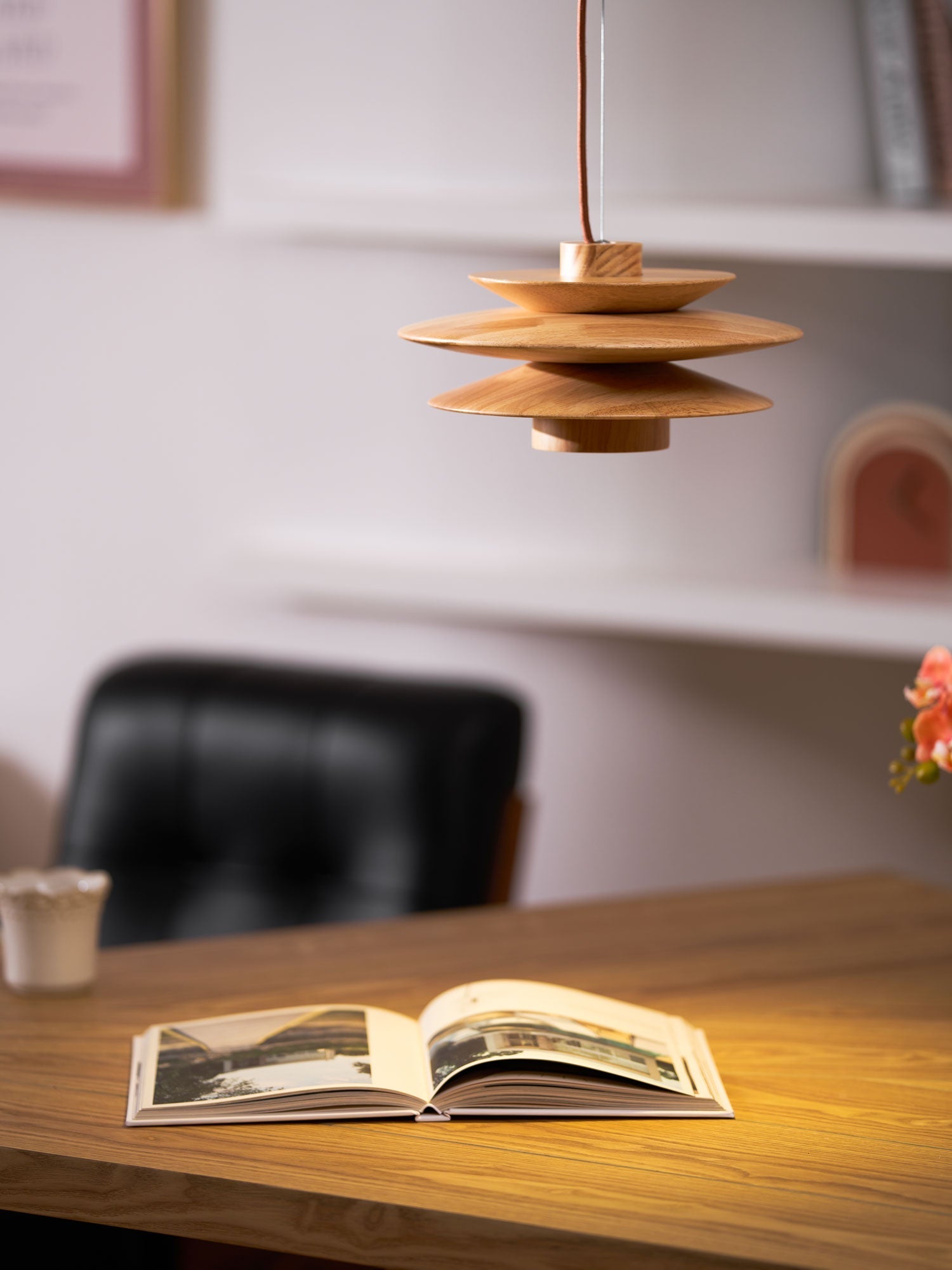 Elorda Wooden Retro Pendant Light-Neutral Decor