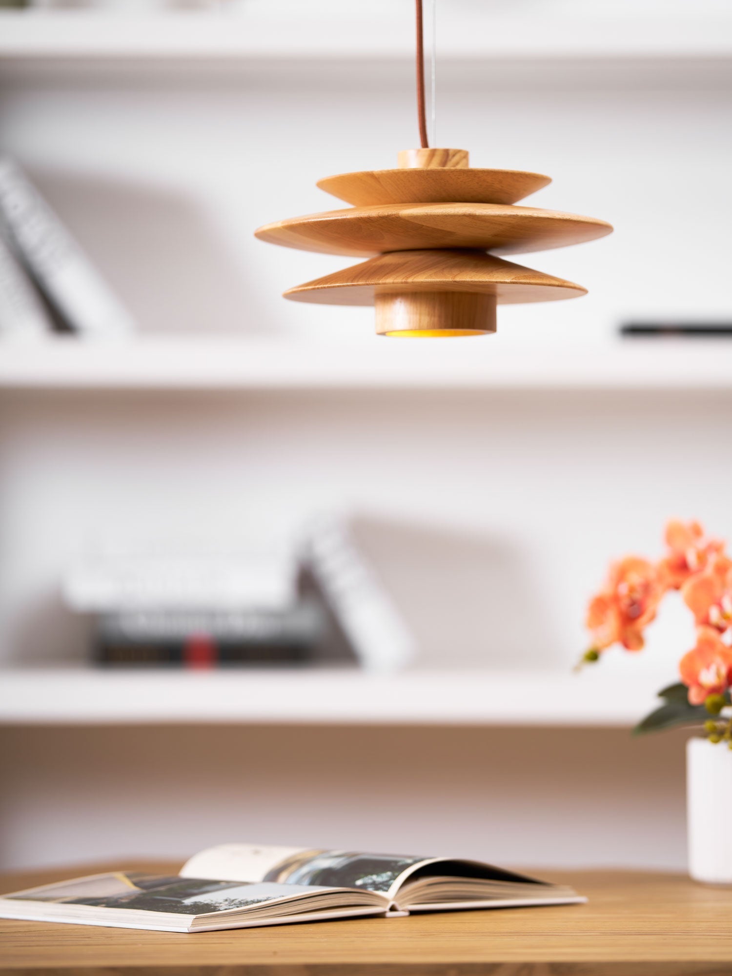 Elorda Wooden Retro Pendant Light-Neutral Decor