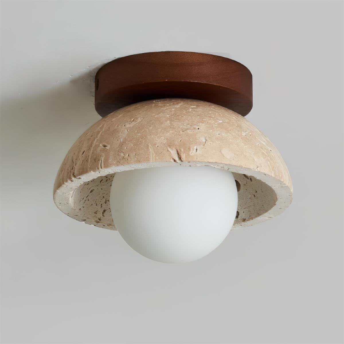 Mysa Minimalist Travertine Ceiling Light - Neutralighting