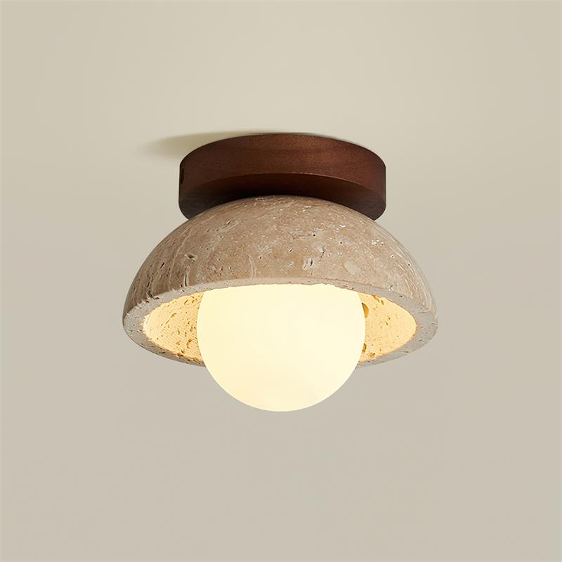 Mysa Minimalist Travertine Ceiling Light - Neutralighting