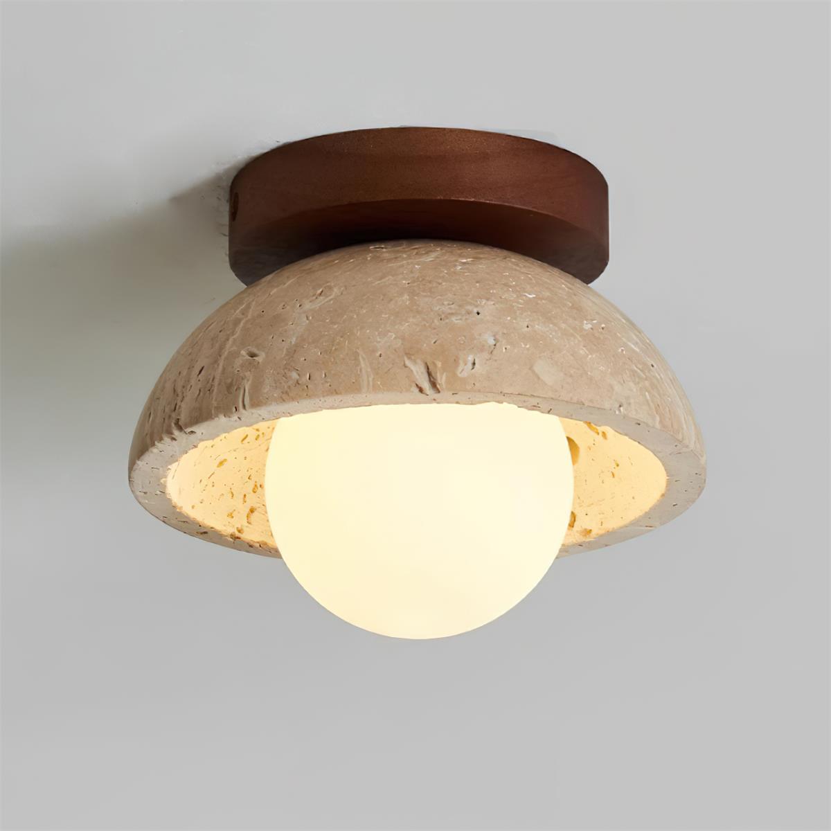 Mysa Minimalist Travertine Ceiling Light - Neutralighting