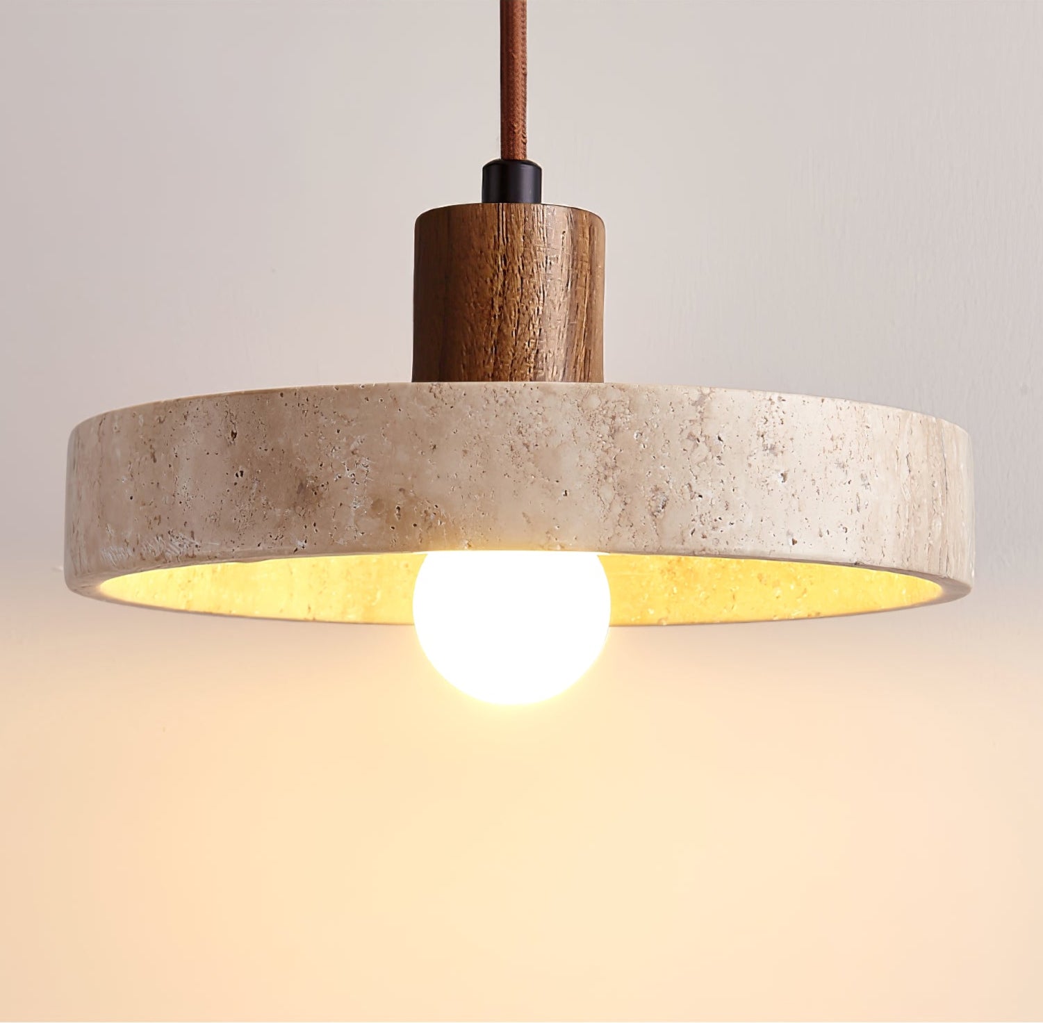Evvynor Travertine Pendant Light-Neutral Decor