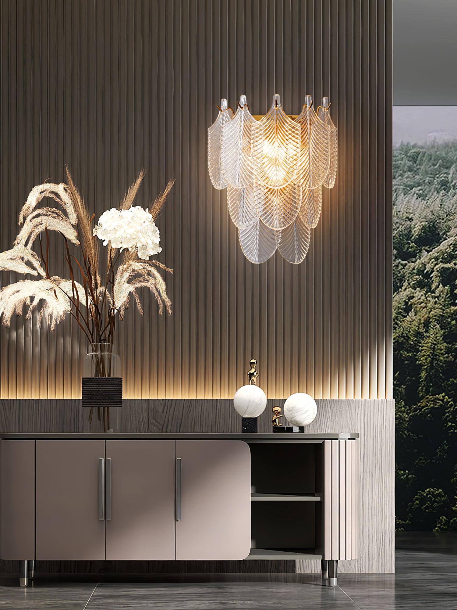 Lustra Wall Sconce Brass Murano Glass-Neutral Decor