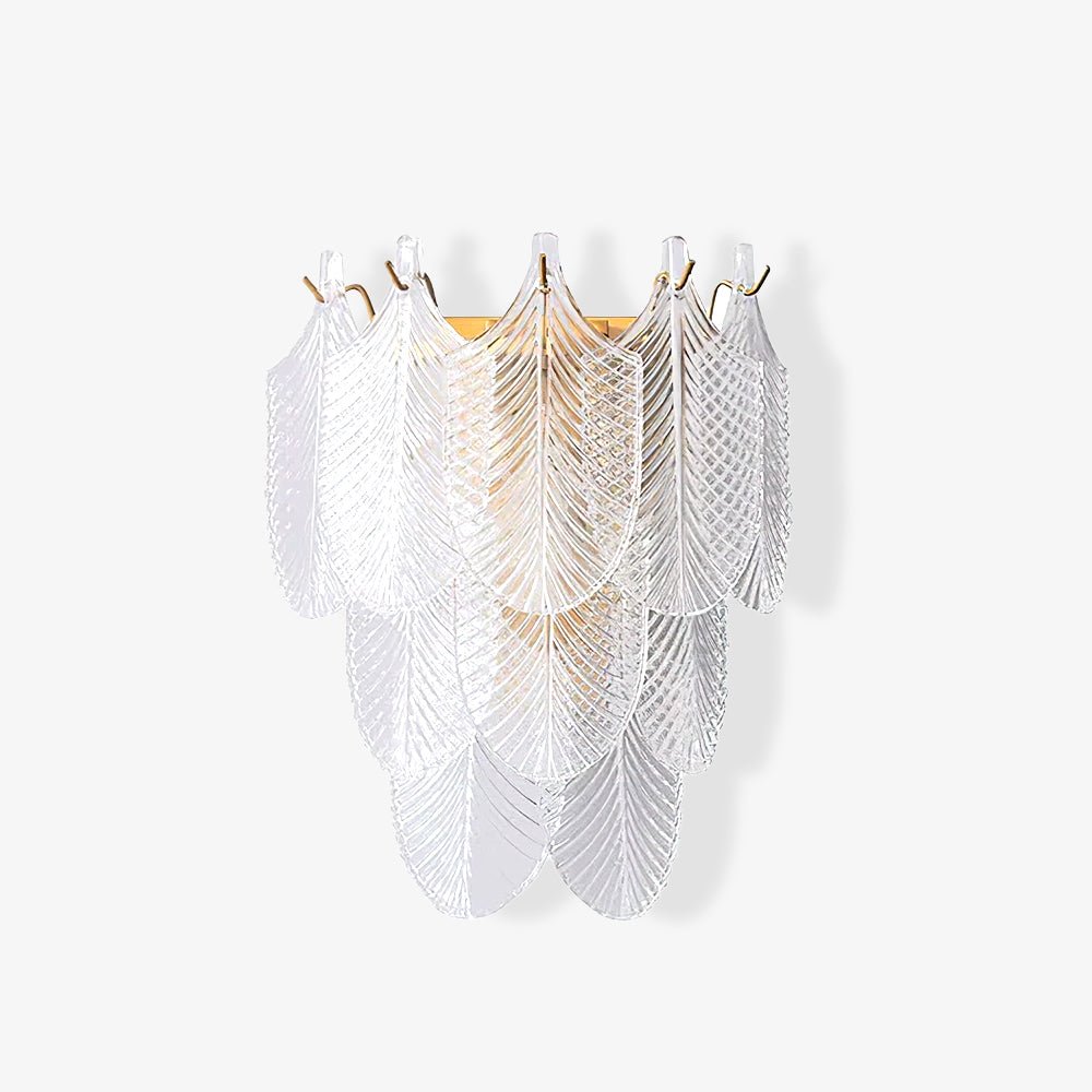 Eveno Metal Glass Leaf-inspired Wall Sconce-Neutral Decor